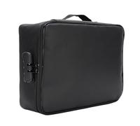 Fockety Fireproof Document Box with Lock, Fireproof Water Resistants Hard Case File Organizer Bag with Multi Layers, Safe Storage for Important Documents Laptop Black