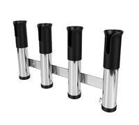Fockety Fishing Rod Holder, 4 Pole Stainless Steel Rod Rack with Saltwater Proof Support Space Saving Storage, Wall Mounted Fishing Pole Organizer for Boat Kayak Garage Tackle Box