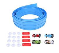 Fockety Flex Tracks for Kids, Portable Long Rolls Up Flexible Race Track with 4 Cars & 12 Suction Cups, Flexible Race Car Ramp, DIY Racetrack Toy for Boys Girls Ages 3+, Birthday