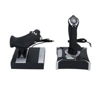 Fockety Flight Simulator Joystick & Throttle, USB PC Gaming Accessory for Series X|S & 4 Axes, 8 Way POV, 16 Programmable Keys, Damping Feedback, Suction Cup Base