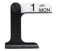 Fockety Flip Calendar, Desk Calendar with Month Date and Day Boards, Standing Flip Calendar Modern Farmhouse Aesthetic Perpetual Calendar for Home Office Decor Desk Accessories (Black)