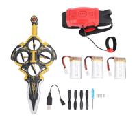 Fockety Flying Sword RC Airplane, Control Toy with LED Lights and Gyroscope Stabilization for Indoor Outdoor Play, 20 Minutes Flight Time 30m Height for Boys Girls Age 4-12 Years Old (3 Battery)