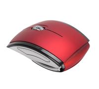 Fockety Folding Wireless Mouse, Portable 2.4G Ergonomic Computer Mouse with Magnetic Power Off Switch and Battery Indicator, for Laptop PC 7 Vista (Red)