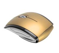 Fockety Folding Wireless Mouse, Portable 2.4G Ergonomic Computer Mouse with Magnetic Power Off Switch and Battery Indicator, for Laptop PC 7 Vista (Gold)