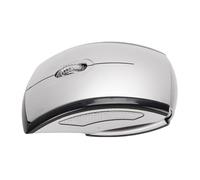 Fockety Folding Wireless Mouse, Portable 2.4G Ergonomic Computer Mouse with Magnetic Power Off Switch and Battery Indicator, for Laptop PC 7 Vista (Silver)