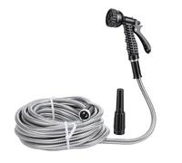 Fockety Garden Hose, Expandable No Kinks Stainless Steel Water Hose, Lightweight Flexible Hoses with Sprayer Nozzle for Watering Plants, Cars Cleaning, Yard, Lawn and Outdoor (75FT)