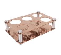 Fockety Glass Holder, 6 Holes Stainless Steel Bar Tasting Serving Tray for Wine Glasses, Water Planting Tube, Drinks Serving Board Organizer for Home Party (Rose Gold 2x3=6 Holes (3.8cm/ 1.5in