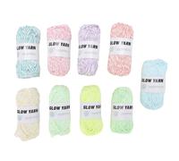 Fockety Glow in The Dark Yarn, 9PCS 2mm Dual Color Thread Luminous Crochet Yarn, 16.7oz 50m Length Sewing Supplies Knitting Scarf Shawl Hat Gloves Crafts Sewing Party
