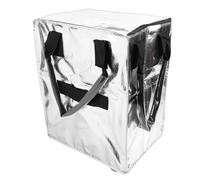 Fockety Grocery Bag on Wheels, Collapsible Shopping Tote with 4 Sturdy 360 Rotating Wheels for Laundry Camping Moving, Foldable Design Reinforced Fabric PP Base (Silver)