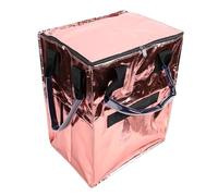 Fockety Grocery Bag On Wheels, Large Capacity Reusable Shopping Trolley with Foldable Design and 4 Sturdy 360° Rotating Wheels, Rolling Grocery Bag for Shopping Laundry Moving (Pink Gold)