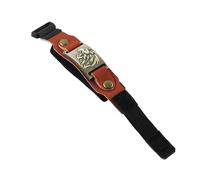 Fockety Guitar String Mute Strap, PU Leather Bass Dampener with Metal Rings Anti Howling Noise Reduction, for 6 7 String Electric Acoustic Classical Guitar and 4 5 6 String Bass (Brown Lion)