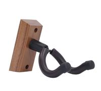 Fockety Guitar Wall Mount, Wooden U Shaped Guitar Wall Hanger for Acoustic, Electric, Ukulele, Hanger for Living Rooms, Music Studios, Gifts for (Trapezoidal Black Walnut Wood)
