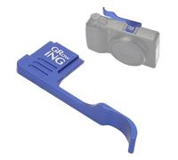 Fockety Half Thumb Grip for Camera, Anti Slip Thumb Grip with Hot Shoe Cover for GR III GRIIIX Camera Aluminum Alloy Camera Thumb Support for Easy Mounting and Disassembly (Blue)