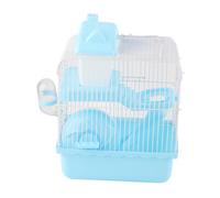 Fockety Hamster Cage with 2 Tiers, Easy to Assemble, for Playing and Resting Small Animals At Home (Blue)