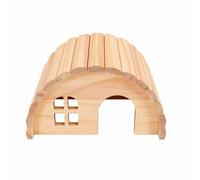 Fockety Hamster Hideout House, Natural Pine Wood Ventilated Side Windows and Open Bottom Design with Chewable Safe Gnawing Surfaces for Dwarf Hamster Gerbil Mouses Small Animals