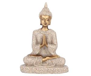 Fockety Handmade Craft Buddha Ornament, Carving Statue, Figurine for Birthday Gift, Office & Home Decoration (Gold)