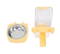 Fockety Hanging Automatic Food Water Dispenser, 1600ml Large Capacity Gravity Pet Feeder, Cage Rabbit Feeder for Puppy and Cat Chinchilla Hedgehog Ferret Guinea Pig, Easy to Clean (Yellow)