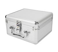Fockety Hard Drive Case, 20 Bays Hard Drive Storage Box with Safety Lock Built In EVA Cushion Shockproof Aluminum Alloy Box for 2.5in