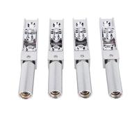 Fockety Headless Bass Bridge, 4 String Bass Bridge Secure String Locking Precise Processing Replacement for 4 Electric Replacement Parts (Silver)
