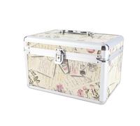 Fockety High Hardness Large Capacity Empty Storage Box with Metal Lock Design for Eyelashes Extension Tools for Professional Grafting Personnel Silver