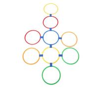 Fockety Hopscotch Rings Game for Kids, Physical Development Toy with Colorful Activity Rings Balance Training Features, Playground Toys for Backyard School Playground Exercise (Medium 28cm)