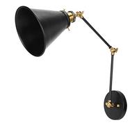 Fockety Industrial Wall Sconce, Adjustable Plug in Wall Lamp, E27 Base, Black, 21 cm x 21 cm x 21 cm, Indoor, Industrial Style, Home Use