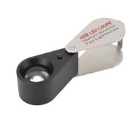 Fockety Jewelers Loupe, 20X Foldable Portable Loupe with 4 Light Sources 13 LED Lights and Optical Glass Lens, Rechargeable Jewelers Eye Magnifier for Gems, Diamond, Stamps