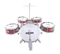 Fockety Kids Jazz Drum Set, 5 Drums Percussion Toddler Toy Drum Set with Stool, Plastic Rock Jazz Drum Kit Musical Toys Gift for Boys Girls 1-3 3-5 Beginner Instruments Toy
