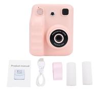 Fockety Kids Print Camera, 30MP Digital Camera with 2.4 Inch HD Screen, One Click Printing, 200DPI Thermal Printer, Rechargeable, Fun Stickers, 2 Paper Rolls, for Children (Pink)