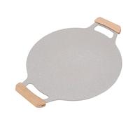Fockety Korean BBQ Grill Pan, Nonstick Stovetop Grill Plate with Handles, Aluminum Round Griddle Pan Compatible with Gas Stove, Induction Cooktop, Oven, Indoor Outdoor Grilling (30cm / 11.8in)