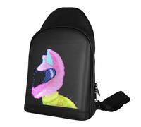 Fockety Led Backpack with Programmable Screen, HD Color Screen App Control Laptop Backpack, DIY Pixel Art Animation Led Bag for Camping, Cycling, Travelling