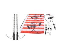 Fockety LED Whip Lights with 2 Flag, APP Control 20 Luminous Colors, 300 Patterns, 366 Modes, Lighted Antenna Whip Light Whip Chasing Light for UTV ATV Off Road, Truck, Sand, Buggy Dune