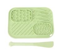 Fockety Lick Mat for Dogs, Slow Feeder Licking Mat with Suction Cups, Multi Zone Textured Silicone Square Dog Slow Feeder Lick Pat for Anxiety Relief and Digestive Health (Green)