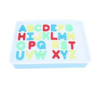 Fockety Light Table for Kids, 26 Translucent Letters and 10 Numbers Sensory Light Up Table, for Classroom with Adhesive Cards and Transparent Round Pieces for Early Education