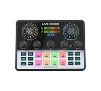 Fockety Live Sound Card Audio Mixer, Mini Audio Mixer Board with Advanced Sound Controls and Voice Effects for Live Streaming, Podcasting, Gaming, Recording Music, Home Studio