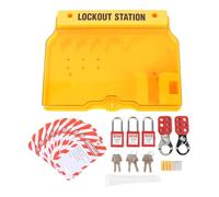Fockety Lockout Tagout Station with Loto Devices, Lock Out Tag Out Kit Board with 3 Safety Padlocks, 2 Hasps, 10 Tags & 20 Nylon Ties for Lockout Safety Supply for OSHA Compliance
