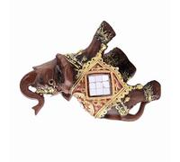 Fockety Lucky Feng Shui Wood Grain Elephant Sculpture Wealth Figure for the Home Decoration, Made From Resin, Suitable for Elephant Lovers (Wood grain trumpet)