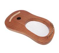 Fockety Lyre Harp, 10 Strings Okoume Body C Major Scale Portable Mini Harp Bone Saddle Easy to Tune Modern Lyre with Tunning Wrench for Daily Practice, Stage Performance