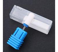 Fockety Manicure Ceramic Grinding Head Nail Drill Bits Set for Polishing and Reshaping Nails, for Salon or DIY Art At Home, Ceramic and Stainless Steel Material (Round bald head M)