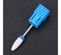 Fockety Manicure Ceramic Grinding Head Nail Drill Bits Set for Polishing and Reshaping Nails, for Salon or DIY Art At Home, Ceramic and Stainless Steel Material (Corn head M)