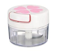 Fockety Manual Food Processor, Portable Hand Pull String Garlic Mincer Onion Cutter for Veggies, Ginger, Fruits and Nuts, Veggie Chopper with Rust Proof ABS and 304 Blades (Pink)