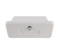 Fockety Marine Storage Box, Lockable Dry Storage Emergency Marine Box with Double Cup Holder, Marine Boat Storage Compartment Multifunctional Plastic Boat Glove Box (White)