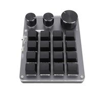 Fockety Mechanical Keyboard, 16 Key 3 Knobs BT 2.4G Wired 3 Modes Red Switch Customize USB Gaming Keyboard, Programmable Keypad for PC Video Game Office Work Sheet Music (Black)