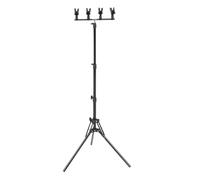 Fockety Microphone Stand, Aluminum Alloy Microphone Floor Stand Holds 4 Microphones Floor Standing Height Adjustable Mic Stand Foldable Tripod for Streaming Podcasting Recording