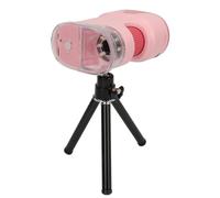 Fockety Microscope, 2.0 Inches 1000X HD Portable Handheld Kids Microscope with Adjustable Tripod, Rechargeable Handheld LED Light Source for Kids Student Adults (Pink)