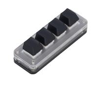 Fockety Mini 4 Key USB C Wired Red Switch Mechanical Keypad, Programming Macro Pad with RGB Light, Customizable Shortcuts, Mechanical Gaming Keyboard for Gaming Office Music Media