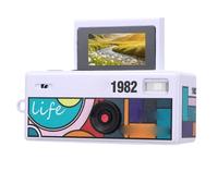 Fockety Mini Keychain Digital Camera,HD Mini Digital Camera with 0.96in Color Flip Screen Flash, 128GB Excluded, Portable Wearable Keychain for Bag, World Cup Match Recorder (White)