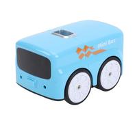Fockety Mini RC Bus, Infrared Sensing Sensor Bus Toy with Music and LED Lights, ABS 300mAh 4 Interactive Smart Modes Gesture Control Follows Line Kids Remote Control Toy for Kids (Blue)