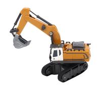 Fockety Mini RC Excavator Toy, 1/64 Scale 2.4GHz Premium Alloy Construction with 2.4G Wireless Remote Control 320 Degree Rotation, Remote Control Excavator for Boys Girls Ages 3