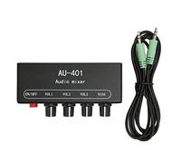 Fockety Mini Stereo Mixer, 4 in 1 Out Volume Control Adjustment 3.5mm Sound Selector Amplifier, Mini Mixer Line for PC Laptop Headphone, All The Software You Need to Record